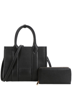 Fashion Tote Bag with Wallet TB-9011W BLACK